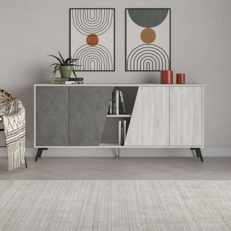 Credenza alta Denver 51 L120XP40XH140 quercia antracite