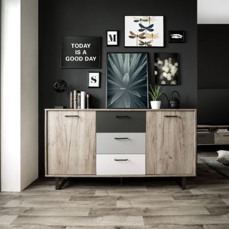 Credenza a giorno Sumatra20A antracite bifacciale