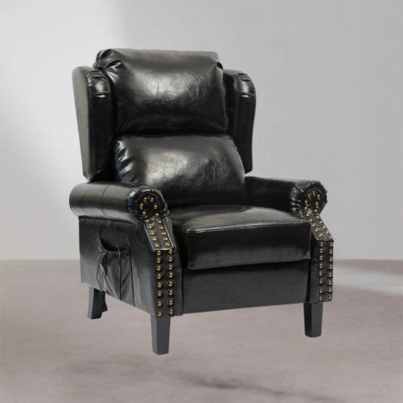 Poltrona Chicago recliner manuale in tessuto Twist 20 grigio