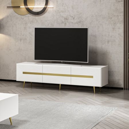 Mobile porta tv Nexon 184 colore rovere tabacco e bianco