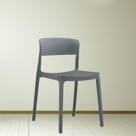 Sedia Cullen polipropilene grigio metal design classico