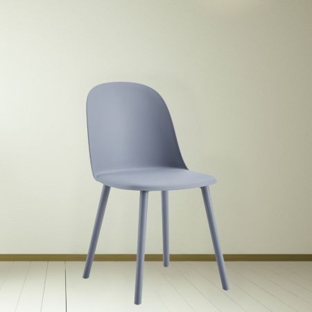 Sedia imbottita Klontar in tessuto verde set 4 pezzi