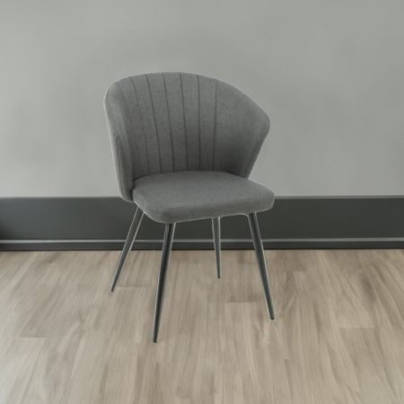 Sgabello Saki in tessuto Nordic 15 grigio con gambe nere
