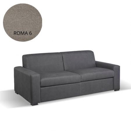 Divano letto contenitore Panama 3 posti colore grigio chiaro e cuscini grigio scuro