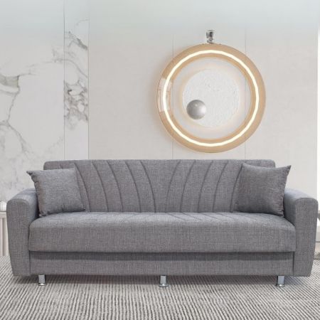 Divano letto Larissa 2 posti contenitore in Crown 4 cappuccino