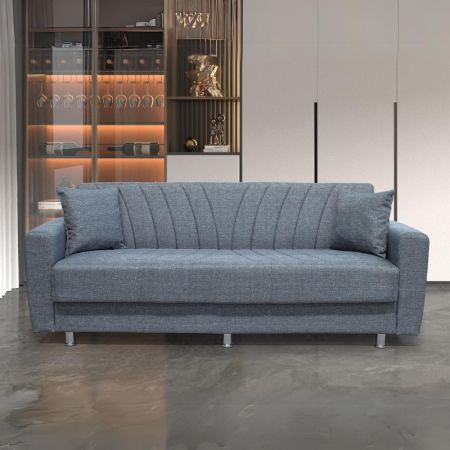 Divano letto con contenitore Rotterdam grigio 228x90x89H