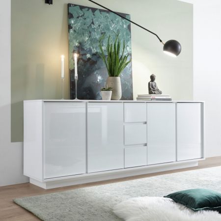 Credenza Mogol bianco lucido pero 108x42x127H