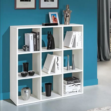 Libreria Nepo con 5 nicchie a giorno colore rovere