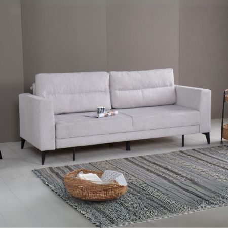 Divano letto contenitore Legen 3 posti in vellutino senape 02-450