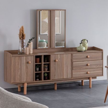 Credenza Epik 51 rovere antracite grigio 3 ante 120x40x88,3
