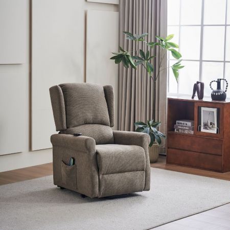 Poltrona Kayde recliner elettrico in tessuto Mia 103-27 grigio scuro