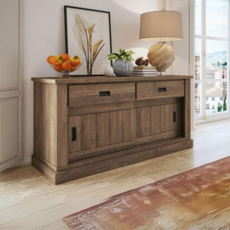 Madia Gora 180 cm struttura colore antracite con ante bianche