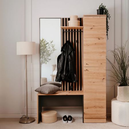 Mobile ingresso Image41B bianco con specchio