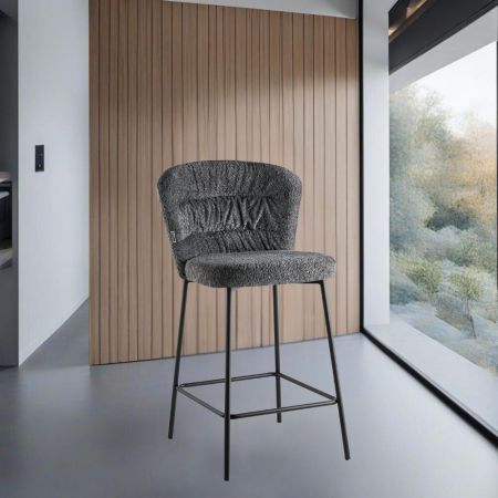 Sedia Enzio tessuto blu parliament set 2 pezzi