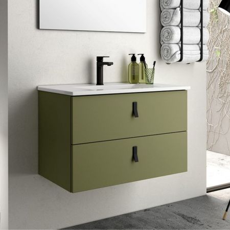 Mobile bagno sospeso Londres con 4 cassetti 140x45x59 cm colore bianco laccato