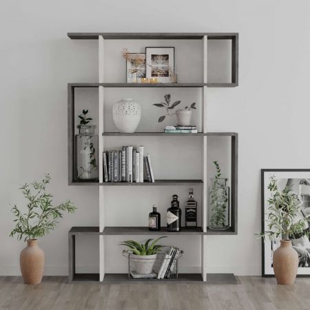 Libreria Anthony III con 2 ante scorrevoli e 3 ripiani colore rovere wotan e anderson pine stile shabby