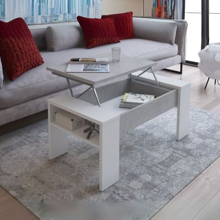 Tavolino rettangolare Loana colore rovere 120x70x40 cm.