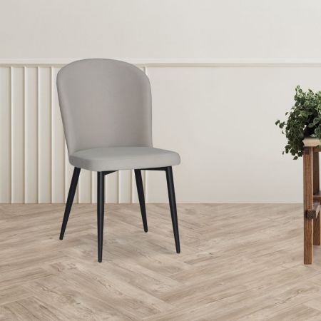 Sedia imbottita Fender in tessuto KSR2 beige e gambe in metallo nero set 6 pezzi