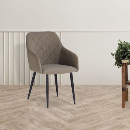 Sedia Key tessuto grigio fum&egrave; e struttura antracite set 4 pezzi