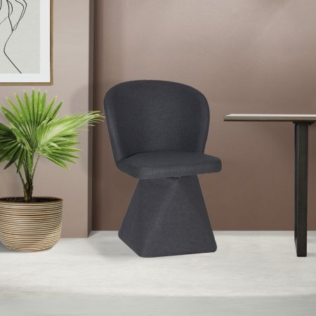 Sedia imbottita Cami in tessuto teddy azzurro polvere set 4 pezzi