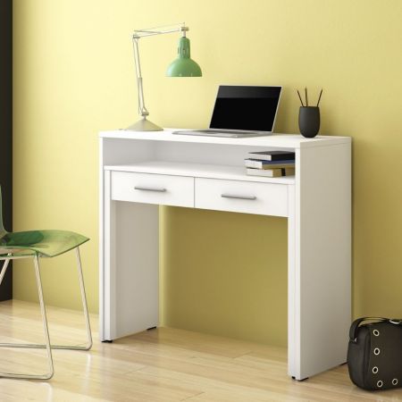 Scrivania da parete Cowork bianca con cassetto 94 cm.
