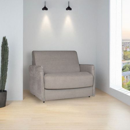 Poltrona a conchiglia Orel in nabuk beige