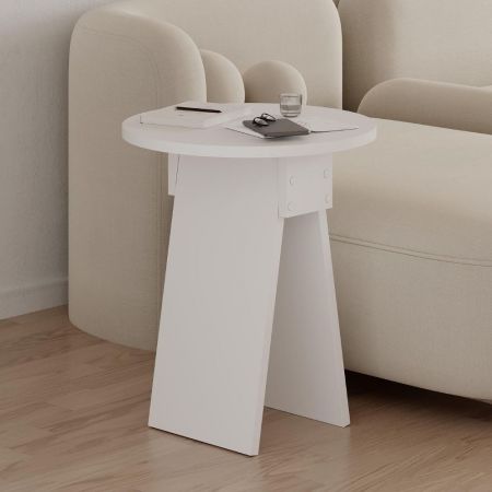 Tavolino rotondo Salice in vetro temperato 54x45x50 cm