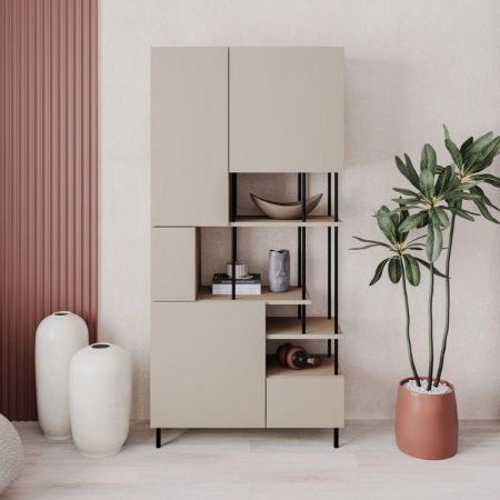 Libreria Archy 5 ripiani in colore bianco