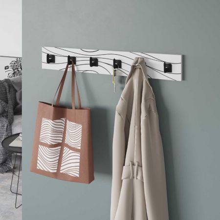 Appendiabiti a muro Wave rovere 8 ganci