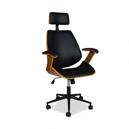 Sedia da ufficio con struttura in metallo nero e tessuto grigio
