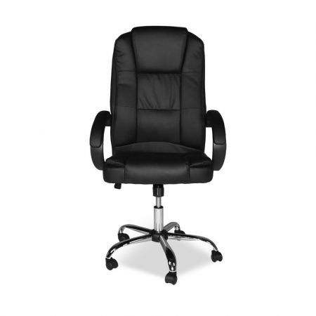Sedia da ufficio ergonomica Vibes con tessuto a rete nero con base cromata