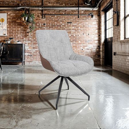 Sedia imbottita Klontar in tessuto grigio set 4 pezzi