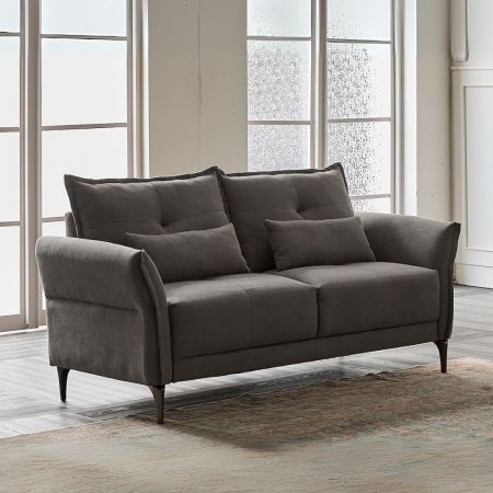 Divano Kendall con penisola reversibile letto estraibile grigio Barrel 90