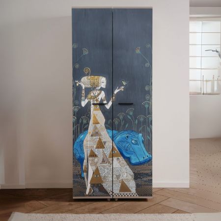 Scarpiera Sunno tortora con anta colore antracite