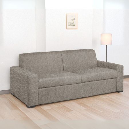 Divano letto contenitore click clack Moon senza braccioli in tessuto grigio