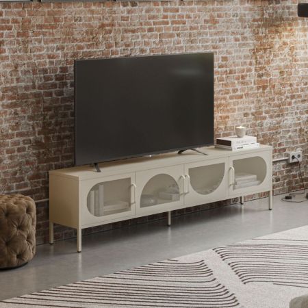 Porta tv sospeso Rigel con 3 ante colore antracite