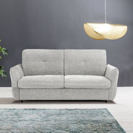 Divano letto contenitore click clack Moon senza braccioli in tessuto grigio