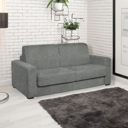 Divano letto Dube con braccioli pieghevoli in tessuto grigio