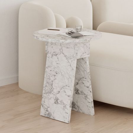 Tavolino comodino di design Elos colore rovere oak pannello antracite 27x25x60h destro