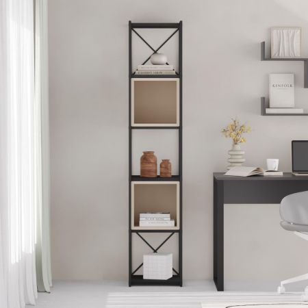 Libreria Denver 31 a cubi colore rovere quercia con profili antracite