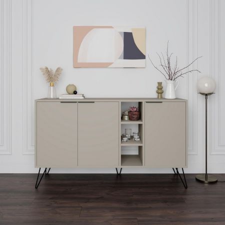 Credenza Epik 51 rovere antracite grigio 3 ante 120x40x88,3