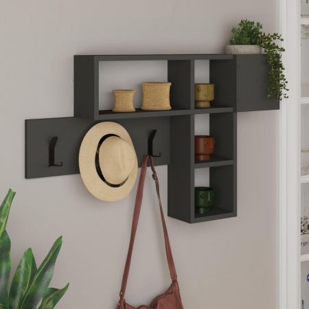 Mobile ingresso Rudolf con scarpiera colore beton e bianco