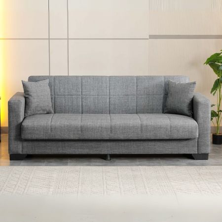Divano letto Eiri 2 posti in tessuto grigio