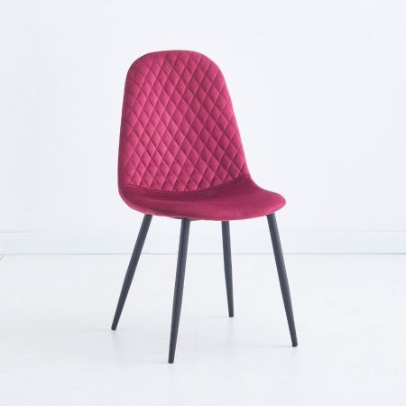 Sedia Shen in vellutino colore taupe e struttura in metallo nero set 4 pezzi