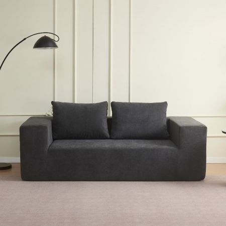 Divano letto Kriog 3 posti con rete elettrosaldata in tessuto Barrel 83 grigio