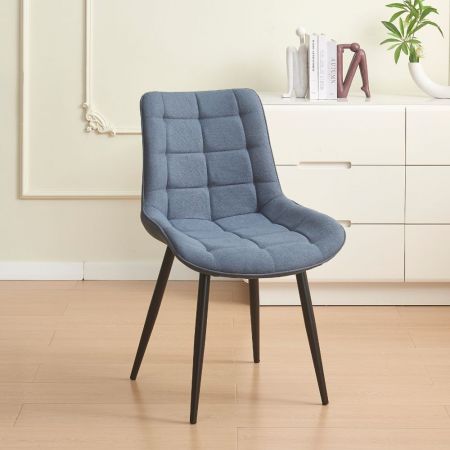 Sedia Vika in nabuk Uras 2 tortora con piedini neri set 4 pezzi