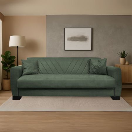 Divano letto Larissa 3 posti contenitore in Crown 18 grigio