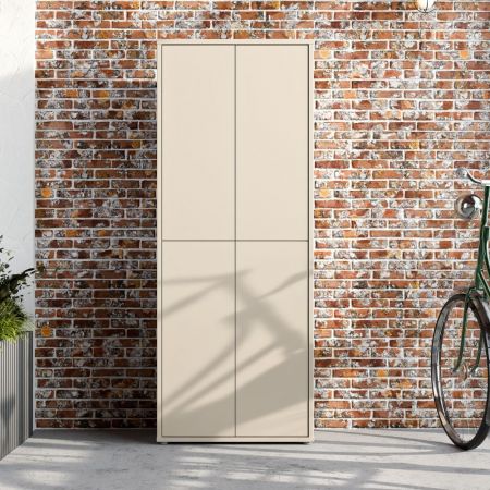 Armadio multiuso Teodoro 2 ante con portascope struttura rovere e 1 anta bianco