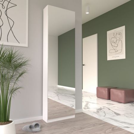 Armadio multiuso Teodoro 2 ante con ripiani struttura rovere e 1 anta bianco