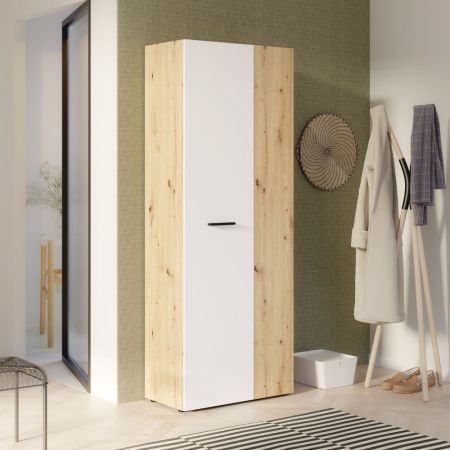 Panca scarpiera Fiona con struttura rovere e frontali antracite con cuscino